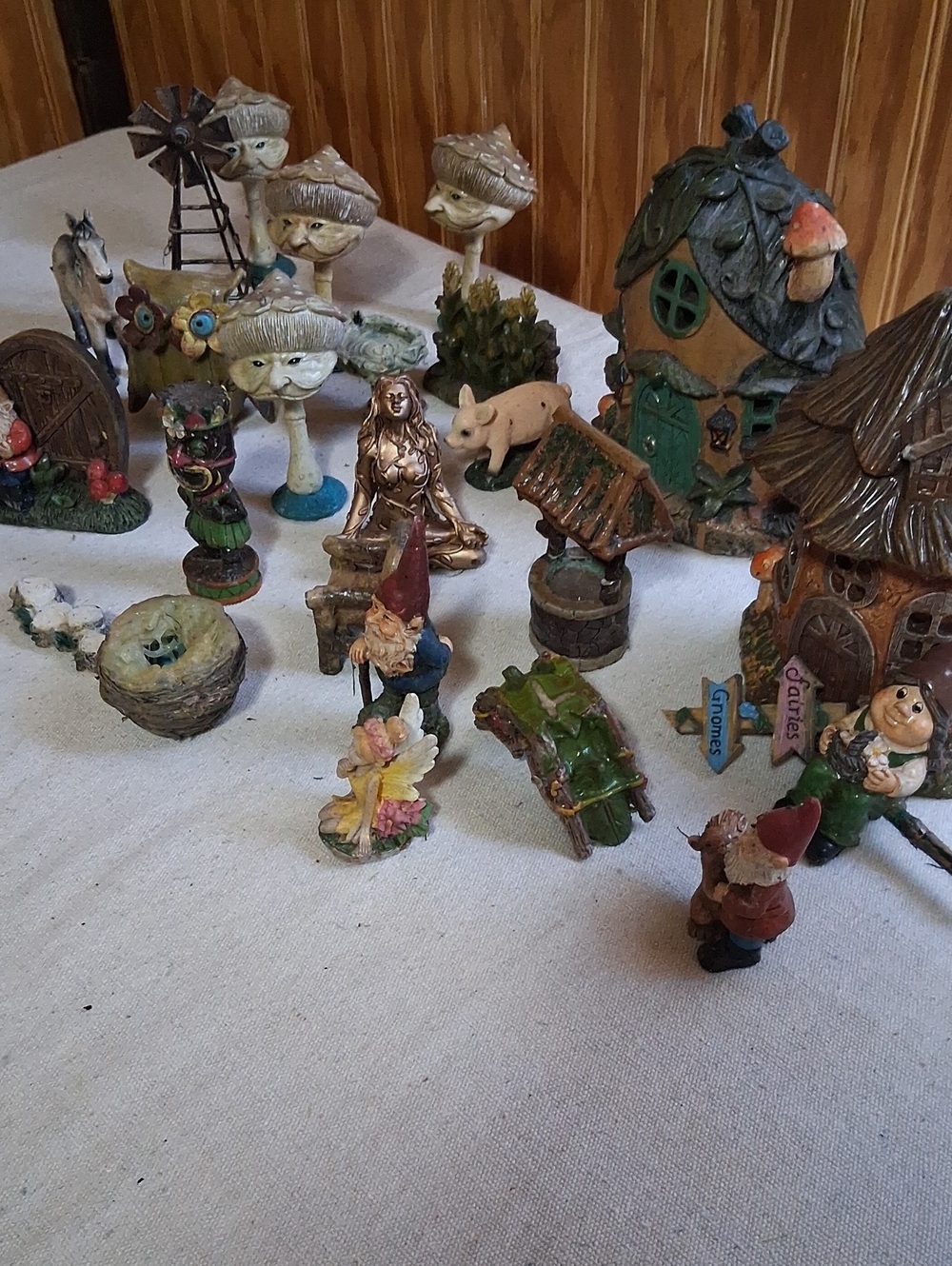 Hand-Painted Garden Gnome & Fairy Miniature Set - Multicolor